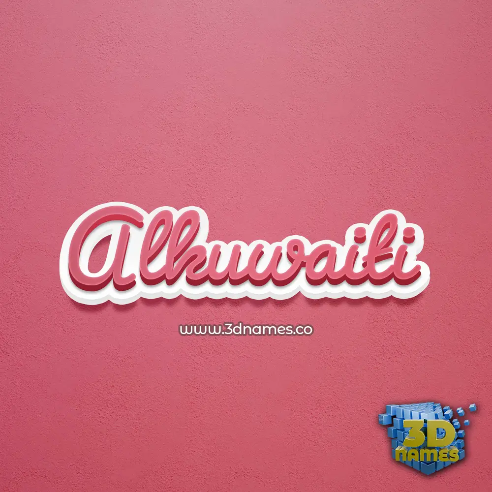 alkuwaiti in Red Scribble style - 3D name wallpaper