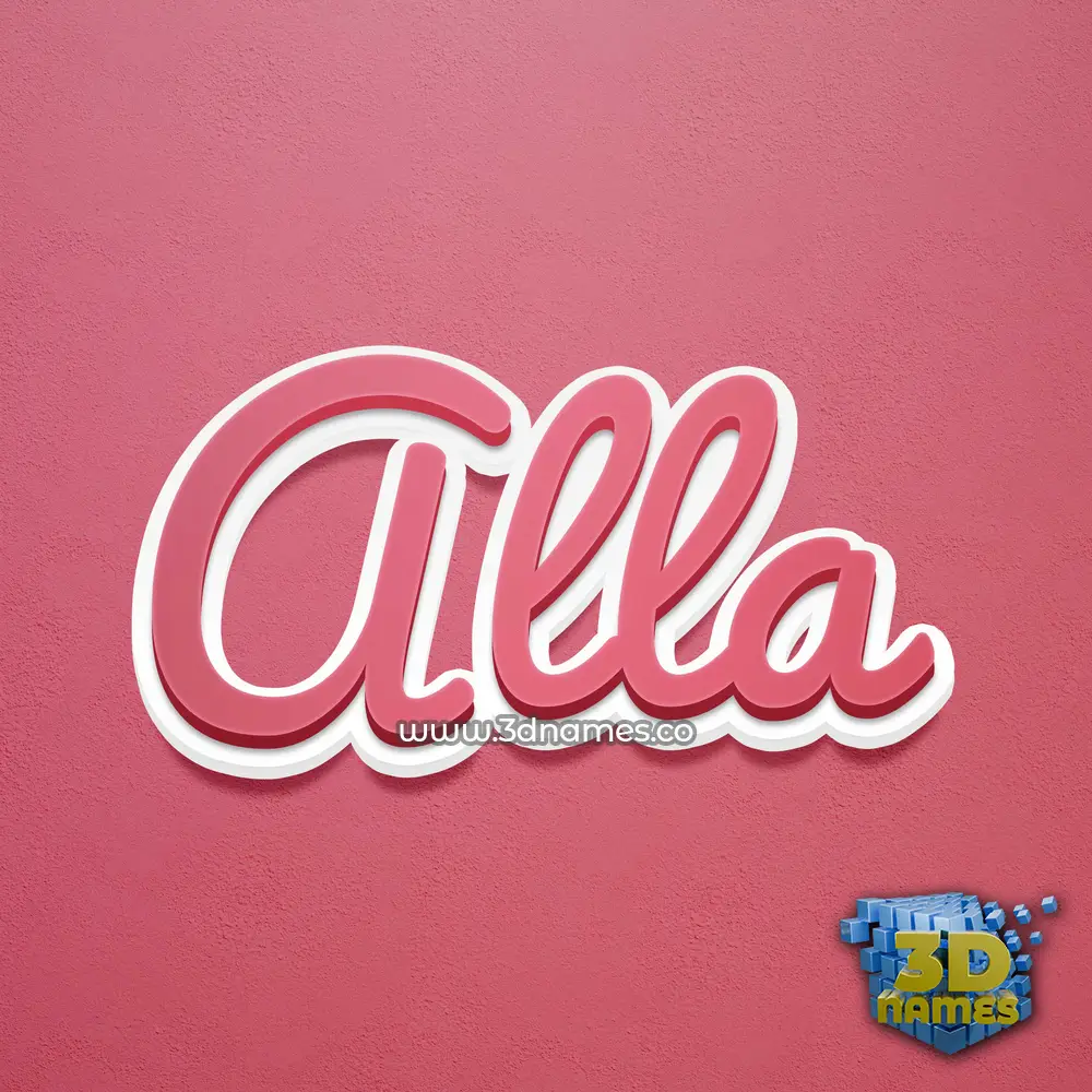alla in Red Scribble style - 3D name wallpaper