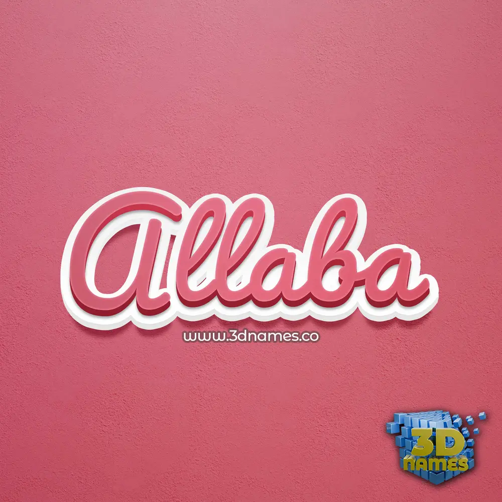 allaba in Red Scribble style - 3D name wallpaper