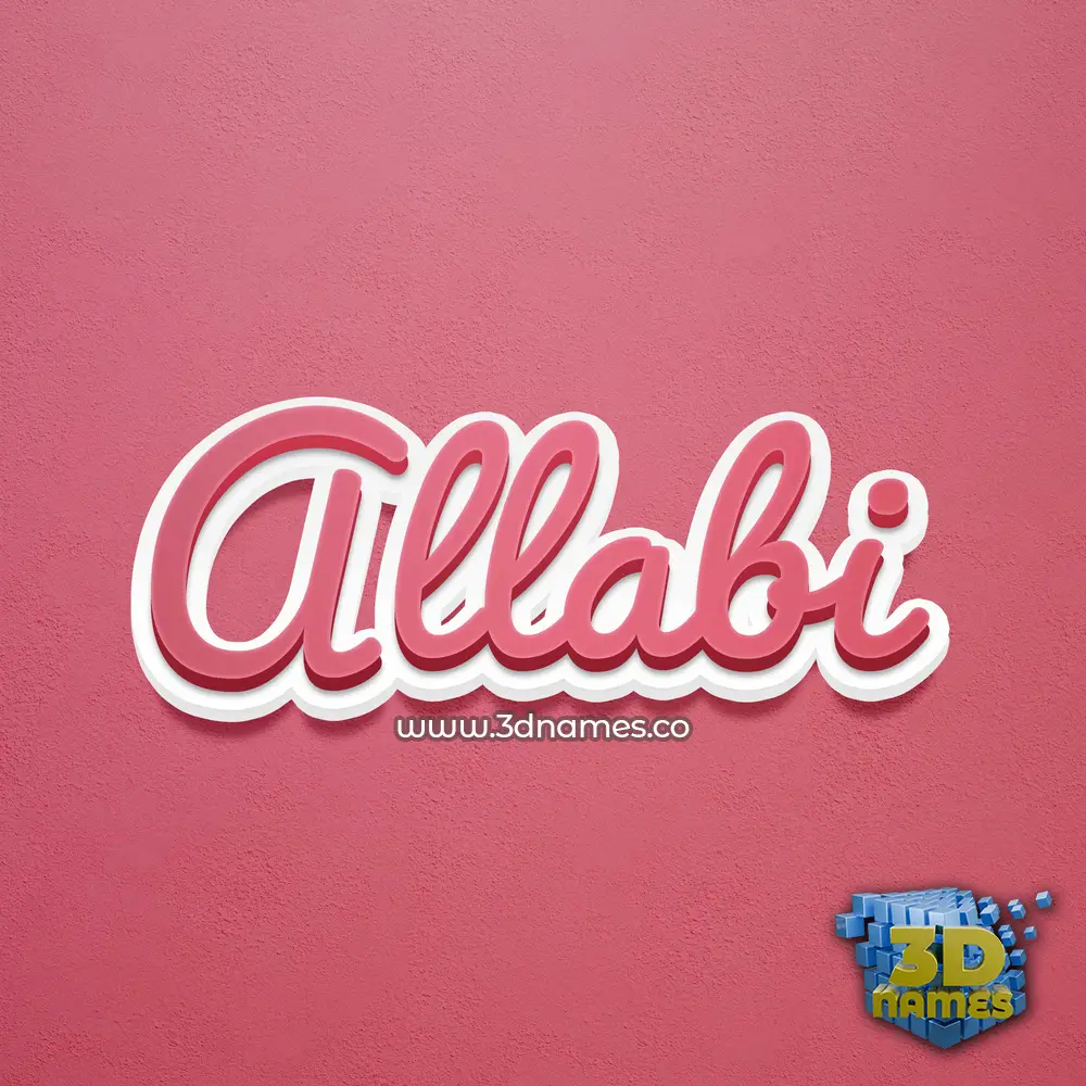 allabi in Red Scribble style - 3D name wallpaper