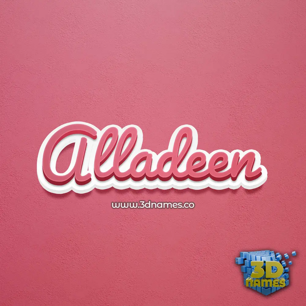 alladeen in Red Scribble style - 3D name wallpaper