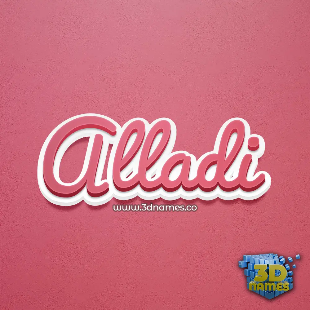 alladi in Red Scribble style - 3D name wallpaper
