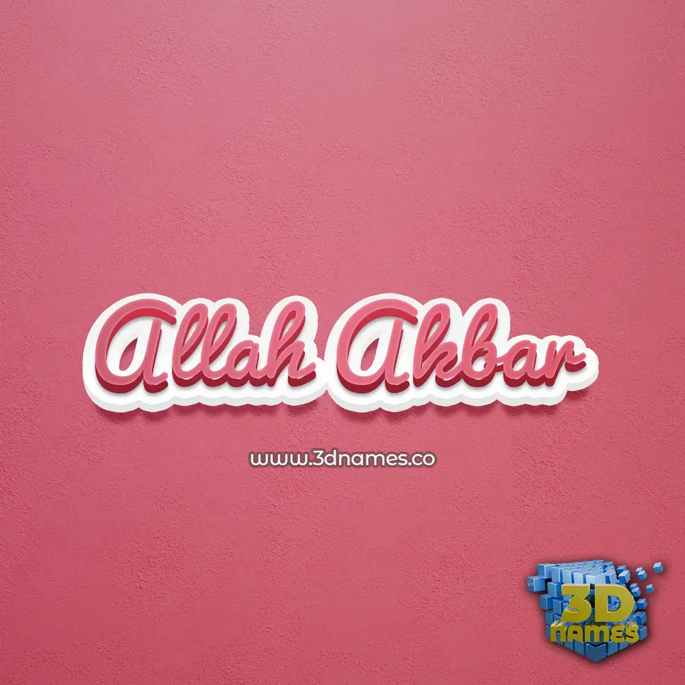 allah akbar in Red Scribble style - 3D name wallpaper