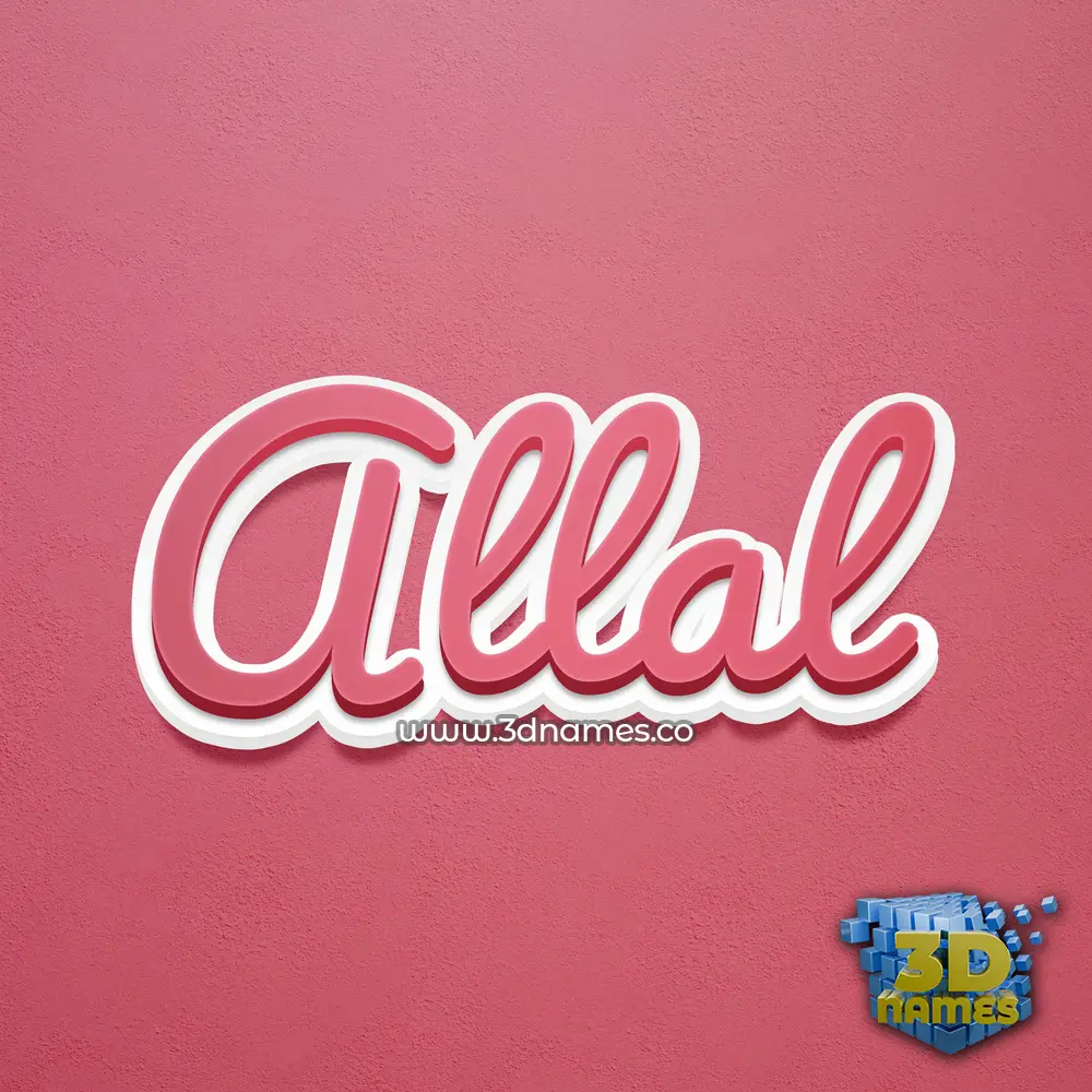 allal in Red Scribble style - 3D name wallpaper