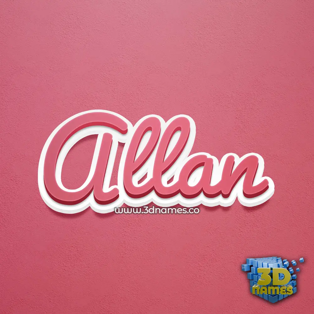 allan in Red Scribble style - 3D name wallpaper