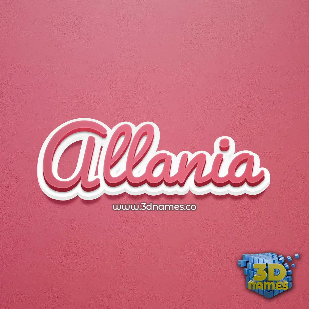 allania in Red Scribble style - 3D name wallpaper
