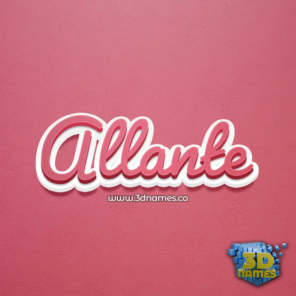 allante in Red Scribble style - 3D name wallpaper