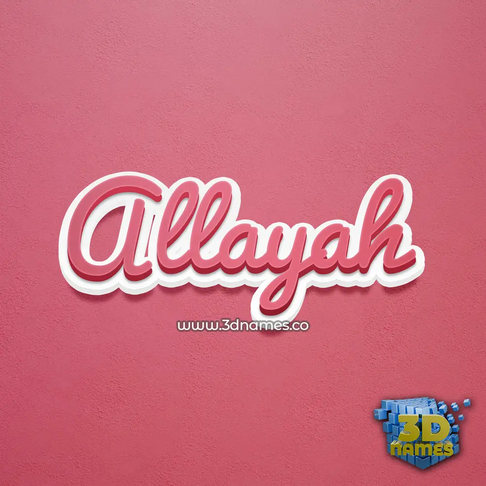 allayah in Red Scribble style - 3D name wallpaper