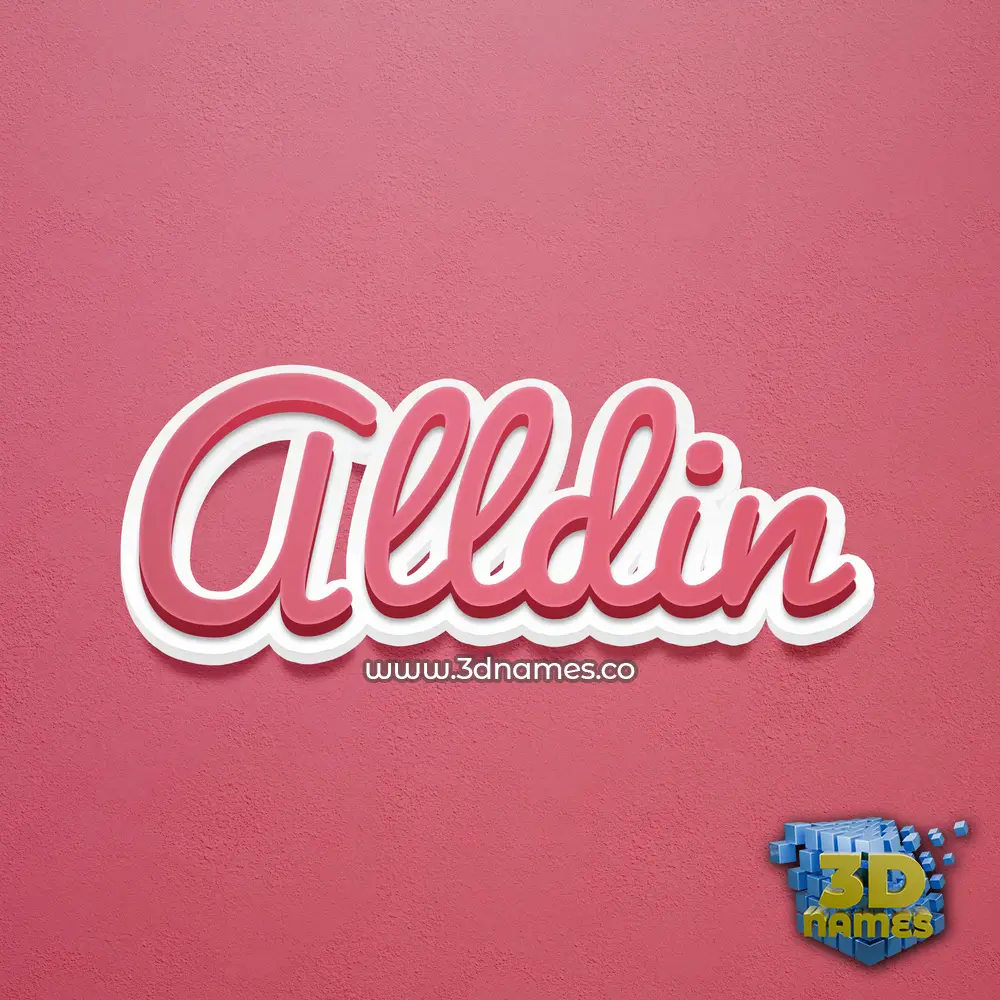 alldin in Red Scribble style - 3D name wallpaper