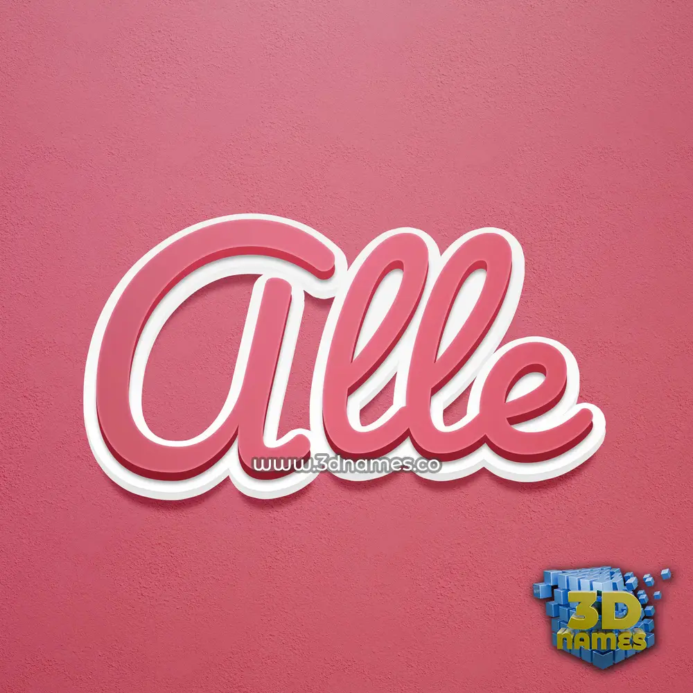 alle in Red Scribble style - 3D name wallpaper