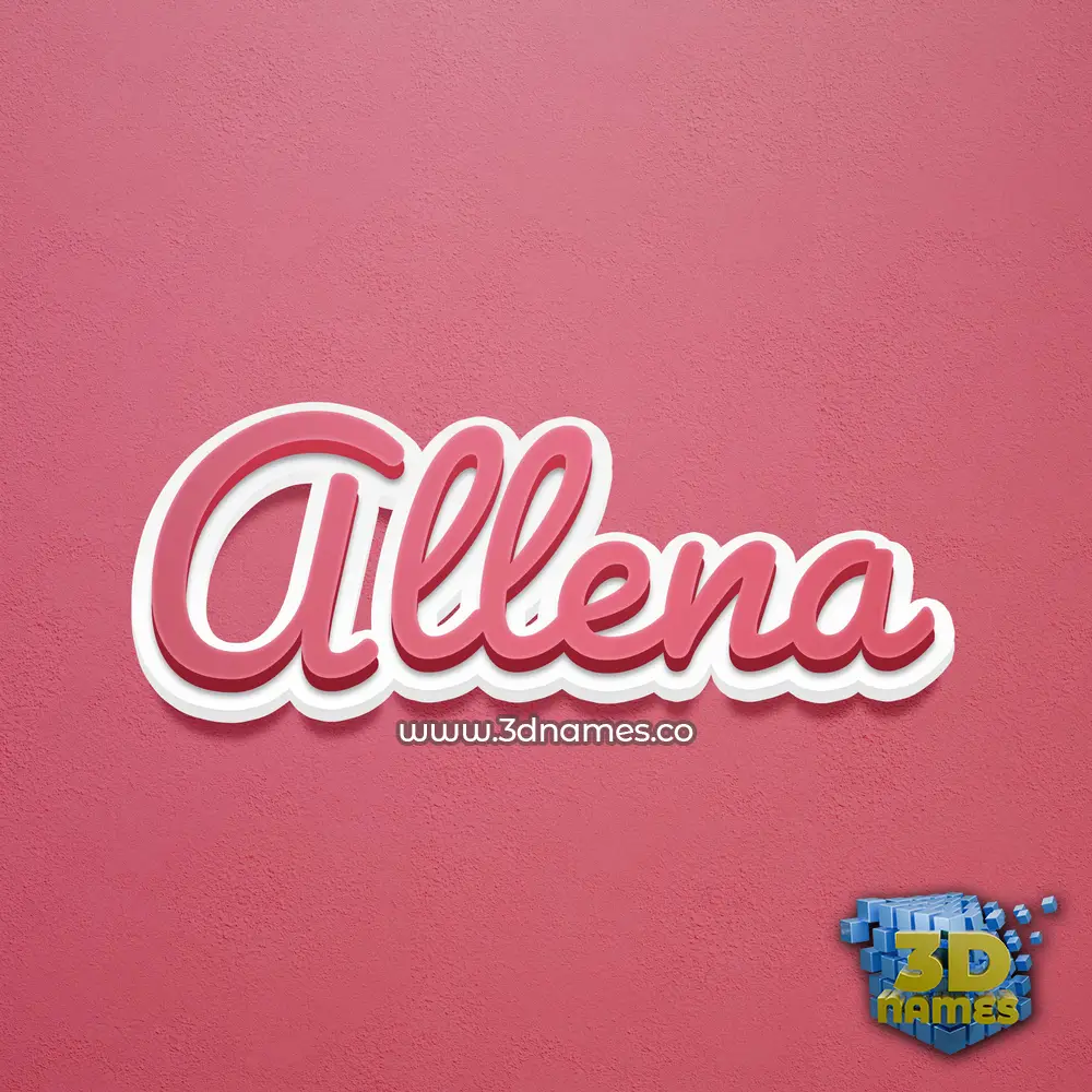 allena in Red Scribble style - 3D name wallpaper