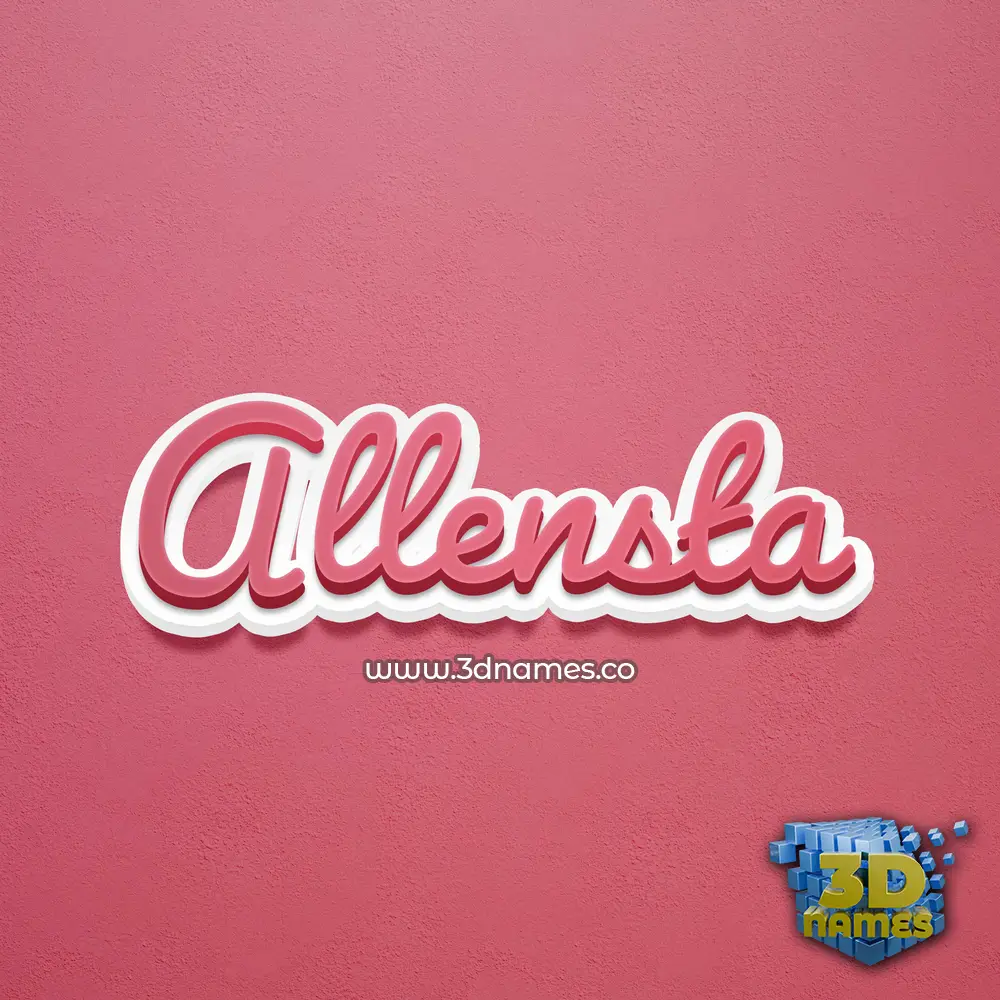 allensta in Red Scribble style - 3D name wallpaper