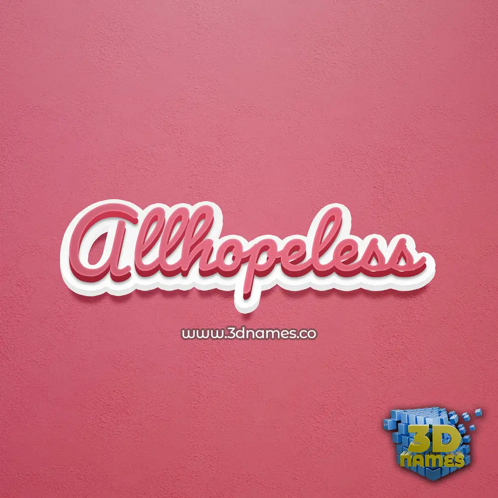 allhopeless in Red Scribble style - 3D name wallpaper