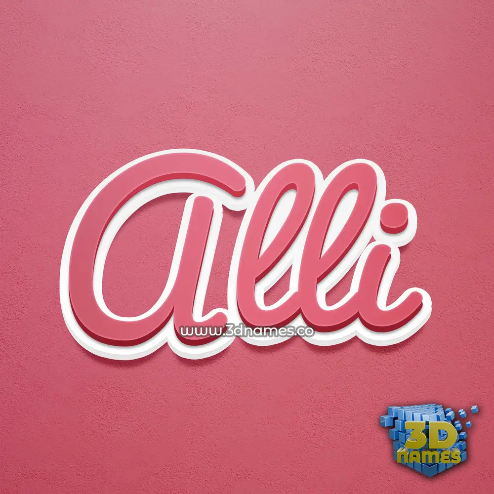 alli in Red Scribble style - 3D name wallpaper