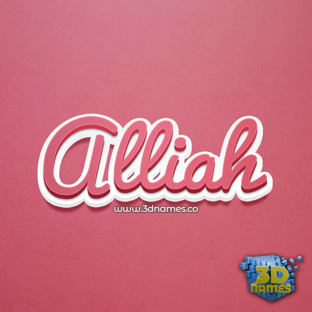alliah in Red Scribble style - 3D name wallpaper