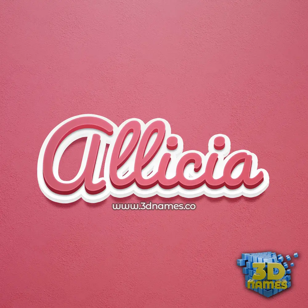 allicia in Red Scribble style - 3D name wallpaper