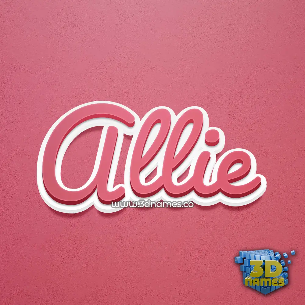 allie in Red Scribble style - 3D name wallpaper