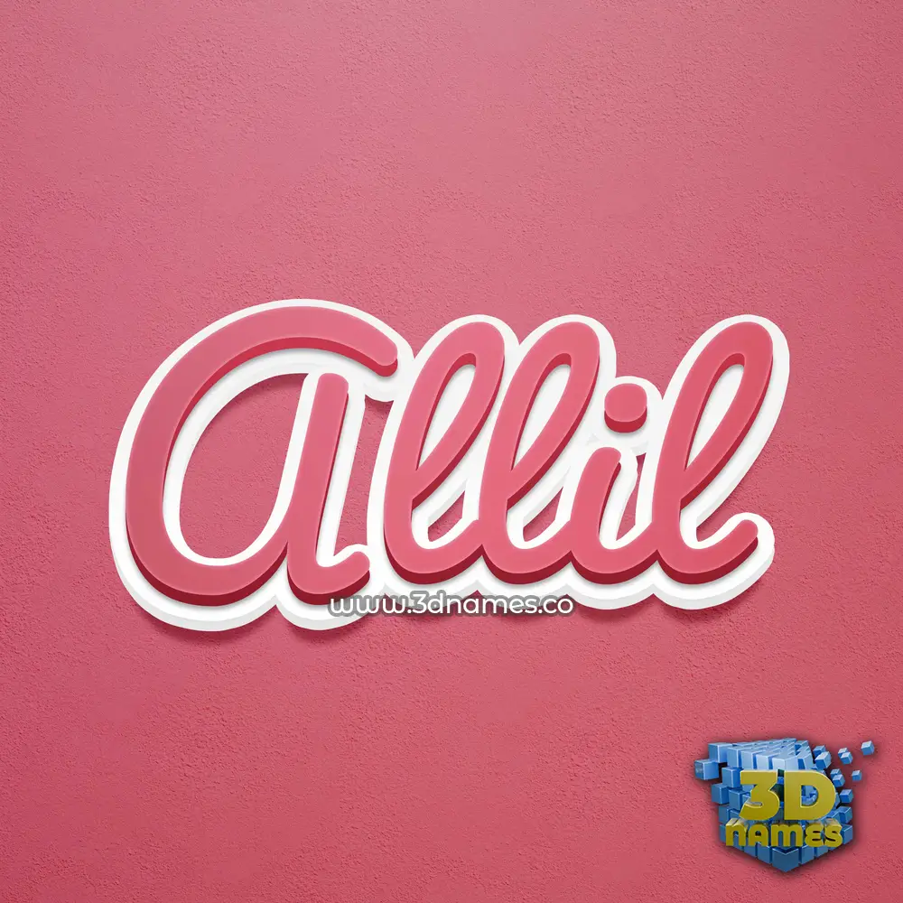allil in Red Scribble style - 3D name wallpaper