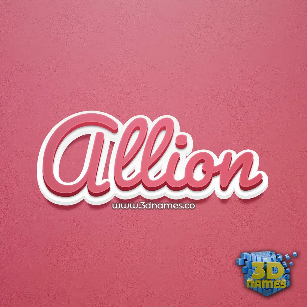 allion in Red Scribble style - 3D name wallpaper