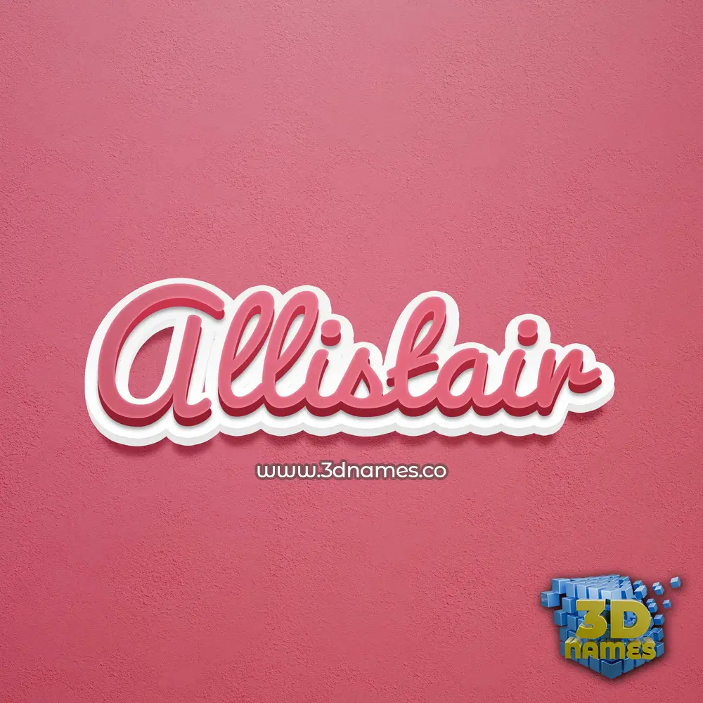 allistair in Red Scribble style - 3D name wallpaper