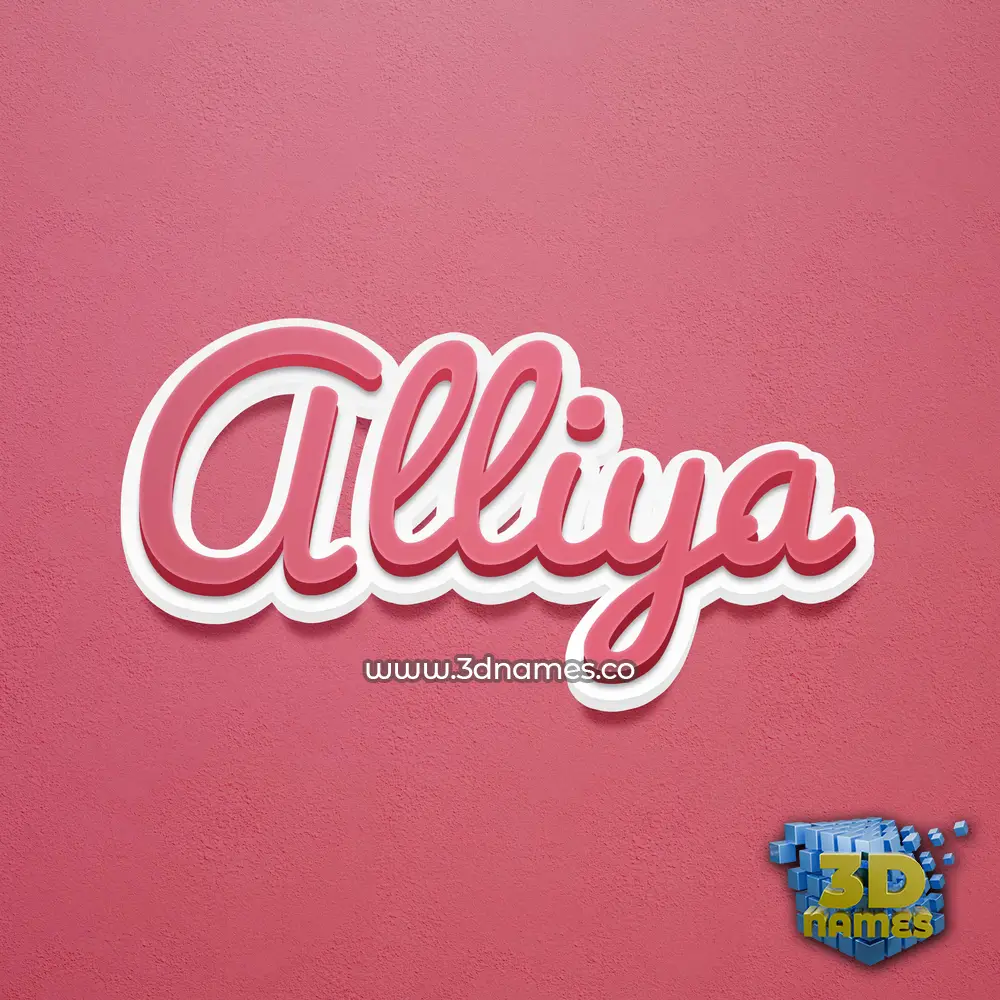 alliya in Red Scribble style - 3D name wallpaper