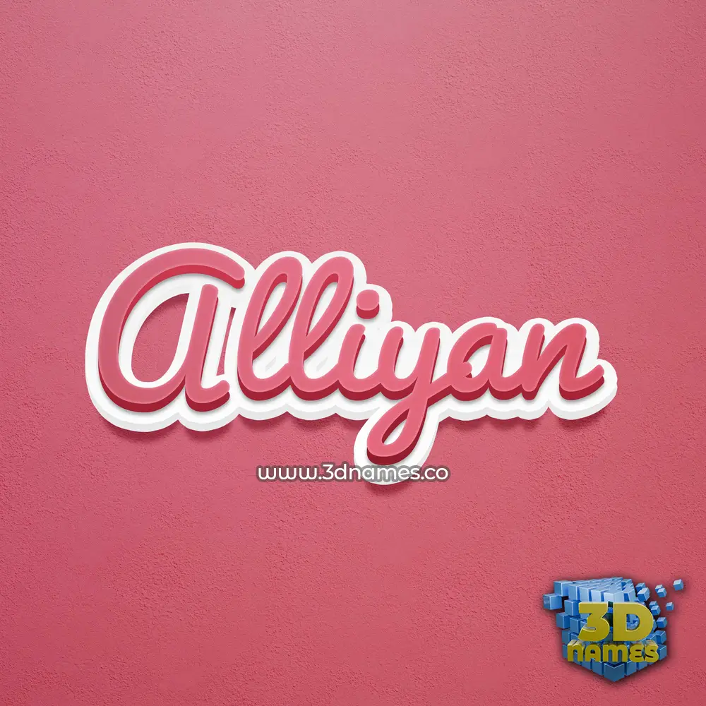 alliyan in Red Scribble style - 3D name wallpaper