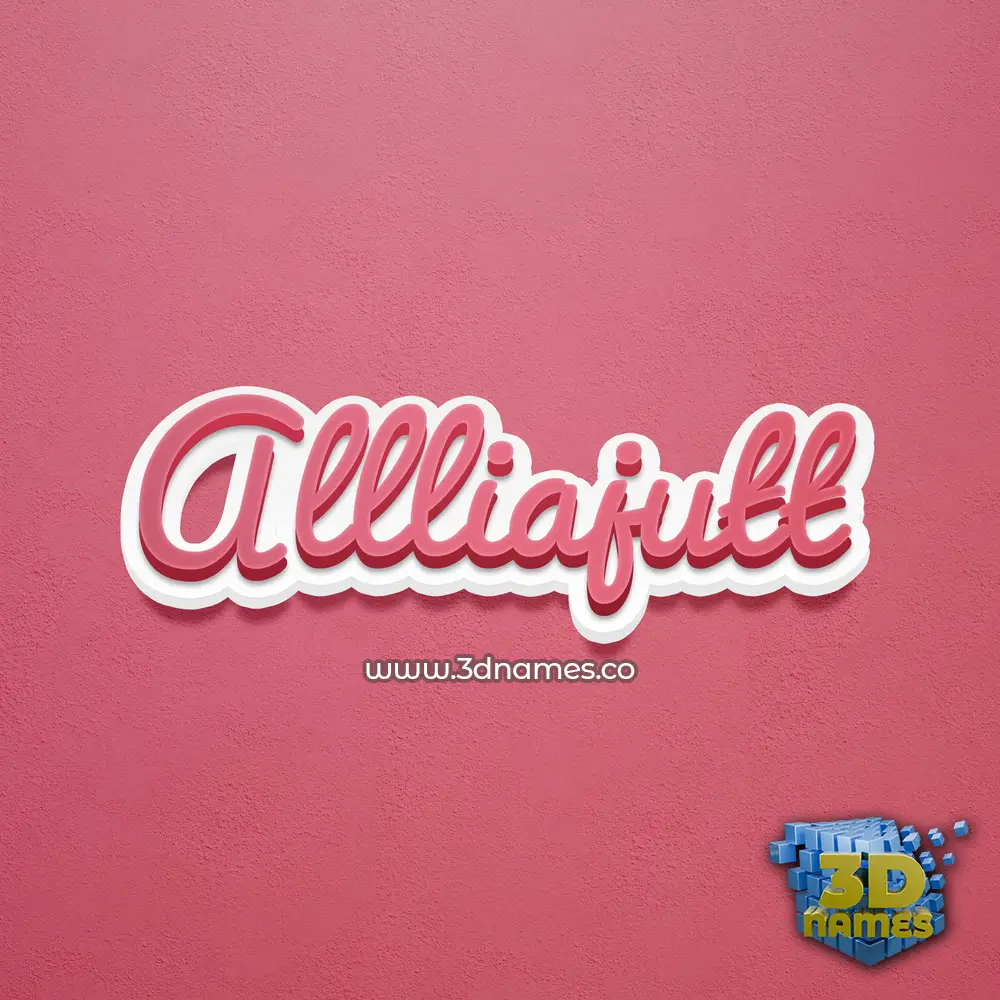 allliajutt in Red Scribble style - 3D name wallpaper