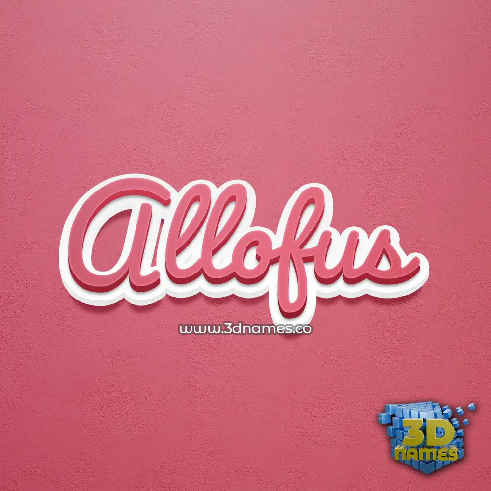 allofus in Red Scribble style - 3D name wallpaper