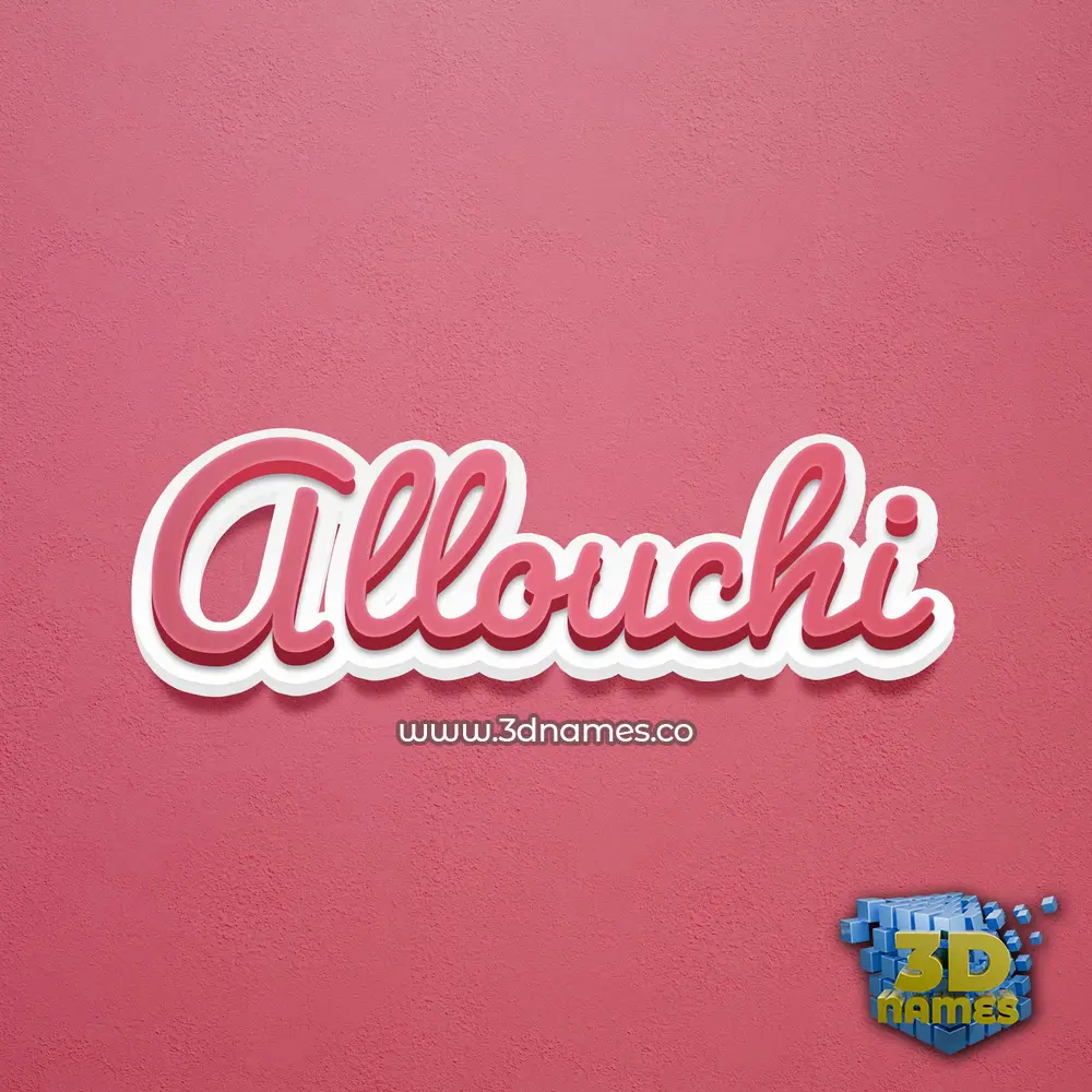 allouchi in Red Scribble style - 3D name wallpaper