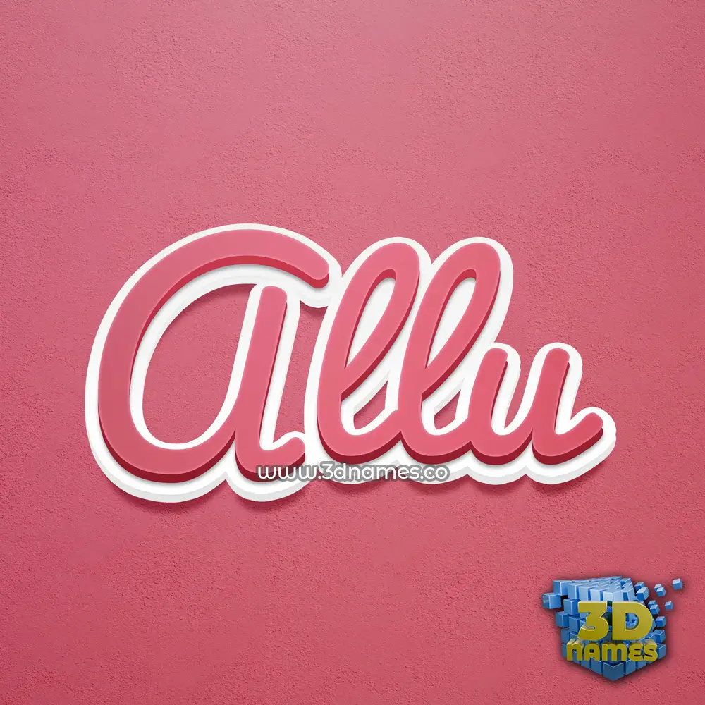 allu in Red Scribble style - 3D name wallpaper