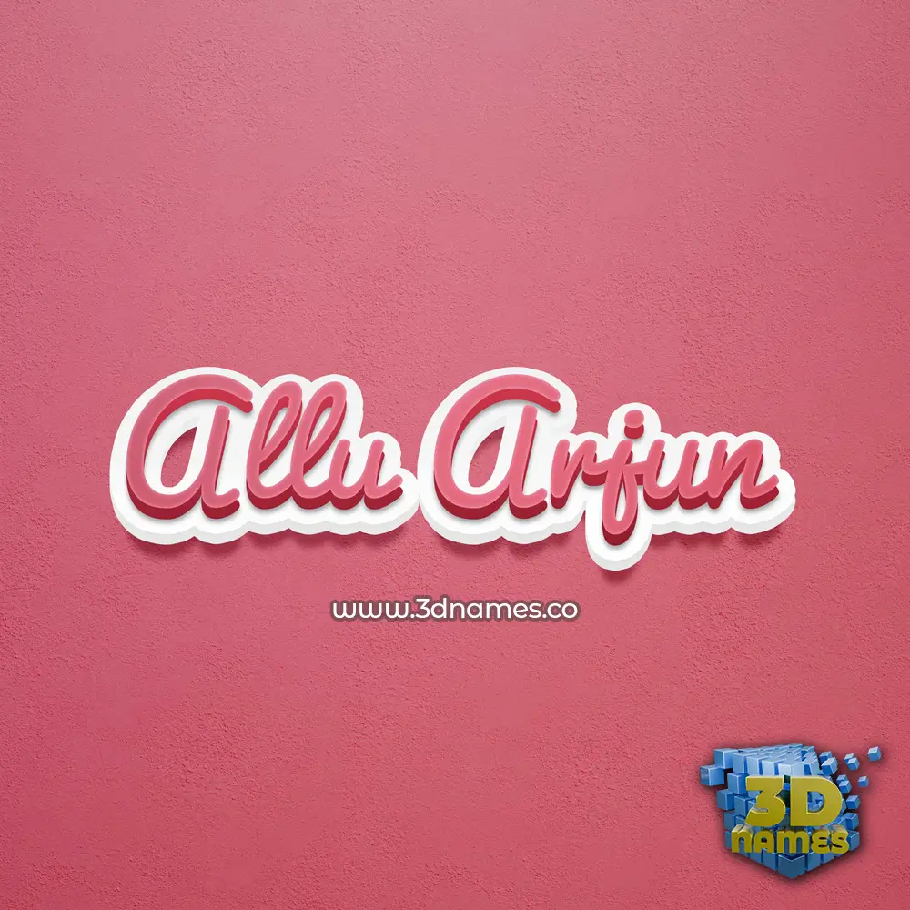 allu arjun in Red Scribble style - 3D name wallpaper