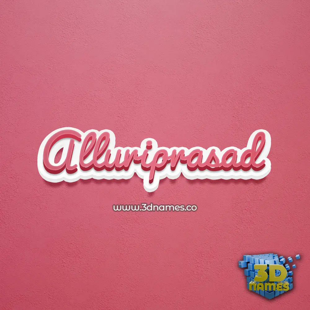 alluriprasad in Red Scribble style - 3D name wallpaper