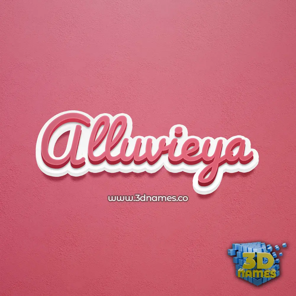 alluvieya in Red Scribble style - 3D name wallpaper