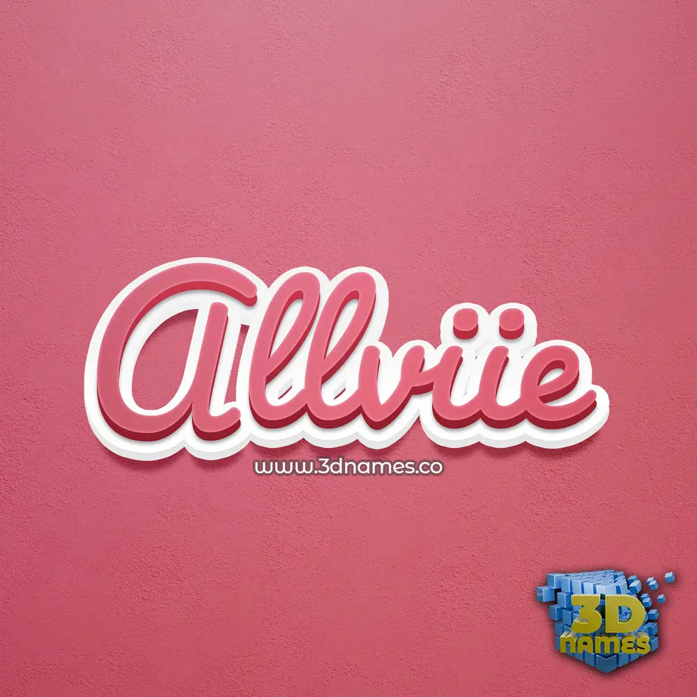 allviie in Red Scribble style - 3D name wallpaper