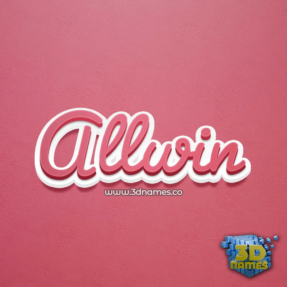 allwin in Red Scribble style - 3D name wallpaper