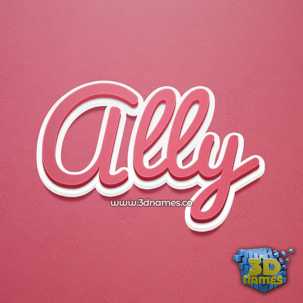 ally in Red Scribble style - 3D name wallpaper