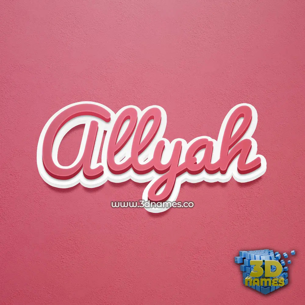 allyah in Red Scribble style - 3D name wallpaper