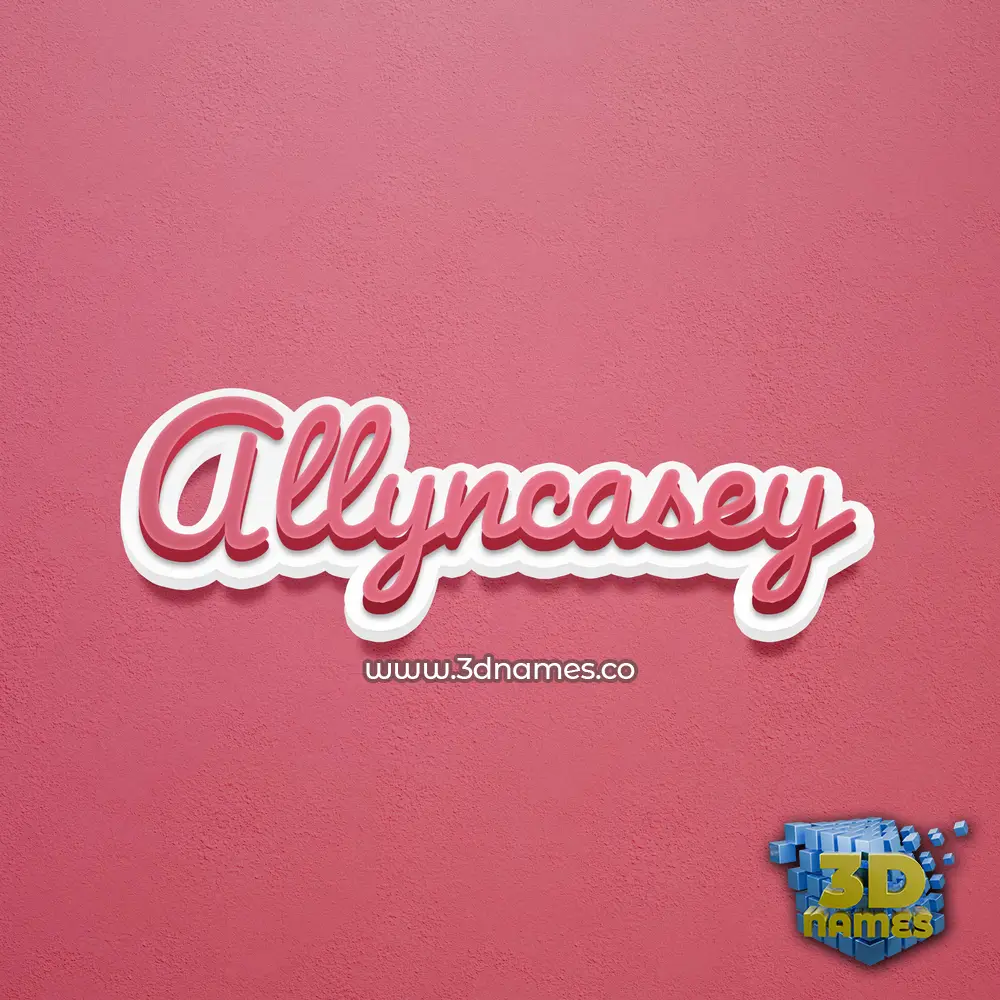 allyncasey in Red Scribble style - 3D name wallpaper