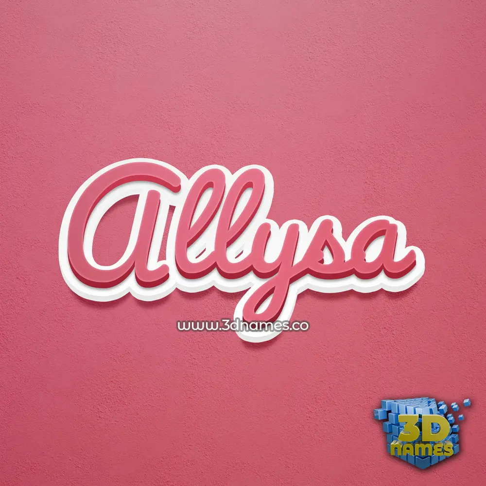 allysa in Red Scribble style - 3D name wallpaper