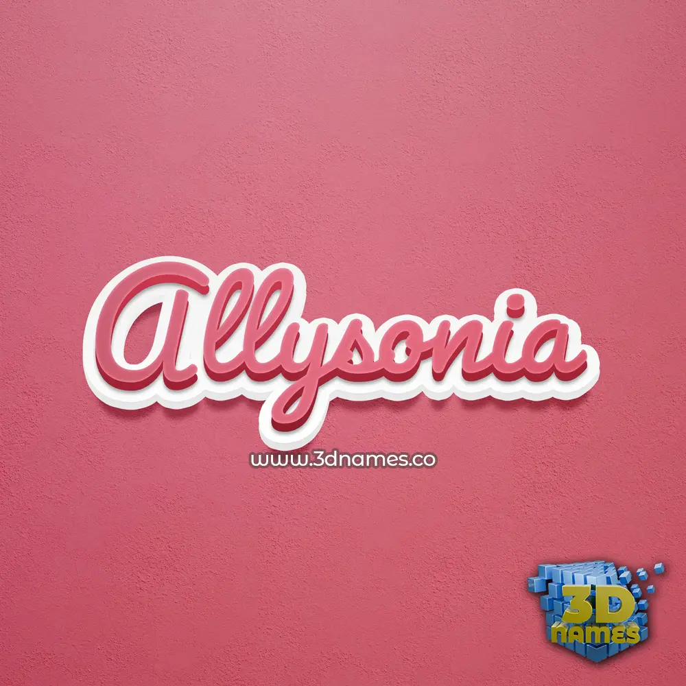 allysonia in Red Scribble style - 3D name wallpaper
