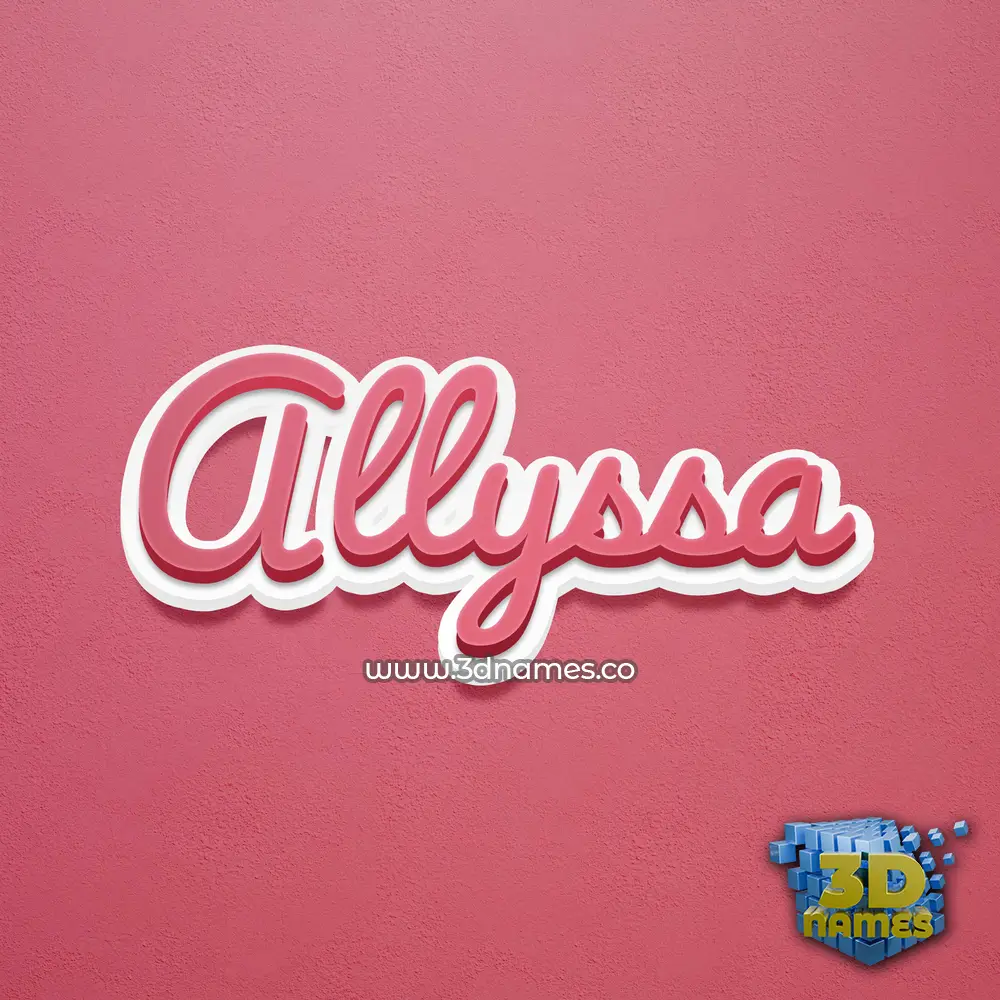 allyssa in Red Scribble style - 3D name wallpaper