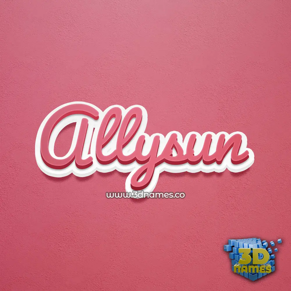allysun in Red Scribble style - 3D name wallpaper