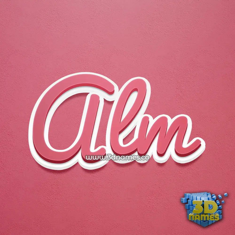 alm in Red Scribble style - 3D name wallpaper