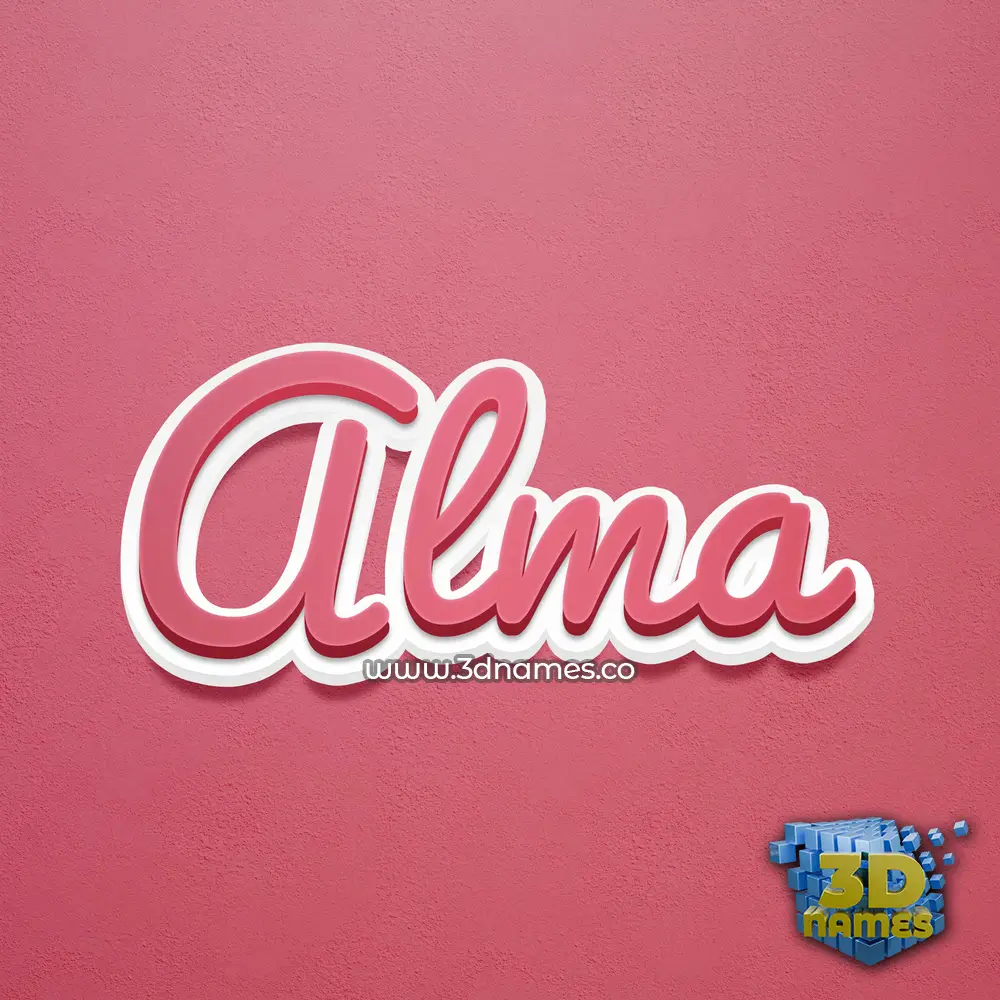 alma in Red Scribble style - 3D name wallpaper