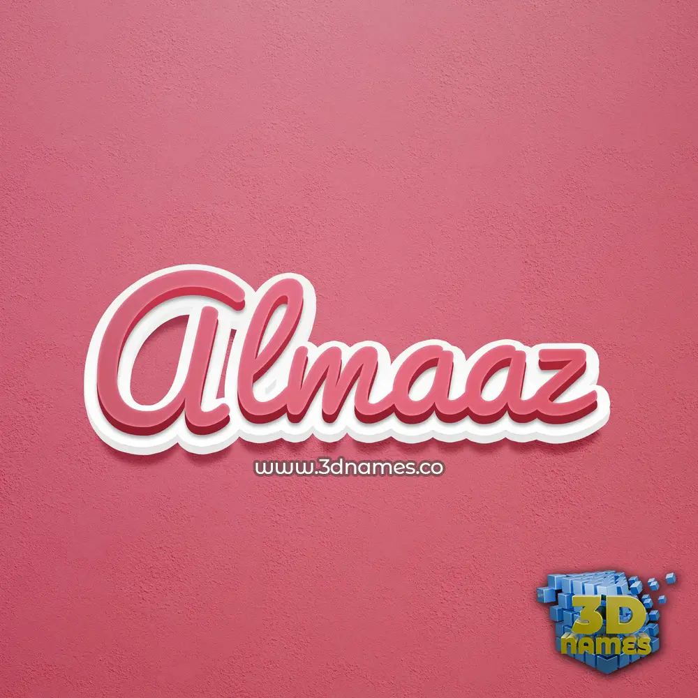 almaaz in Red Scribble style - 3D name wallpaper