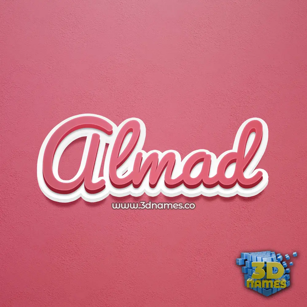 almad in Red Scribble style - 3D name wallpaper