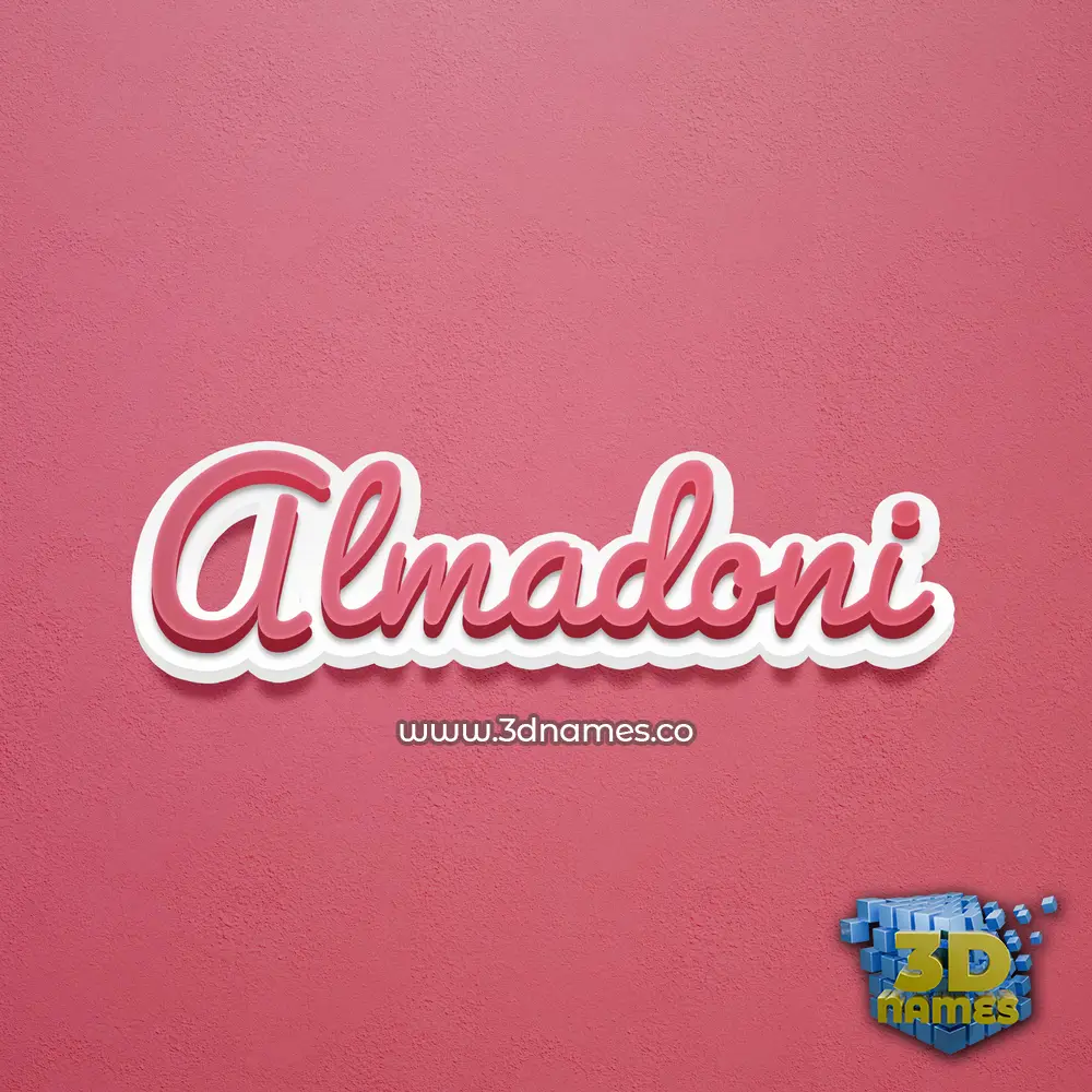almadoni in Red Scribble style - 3D name wallpaper