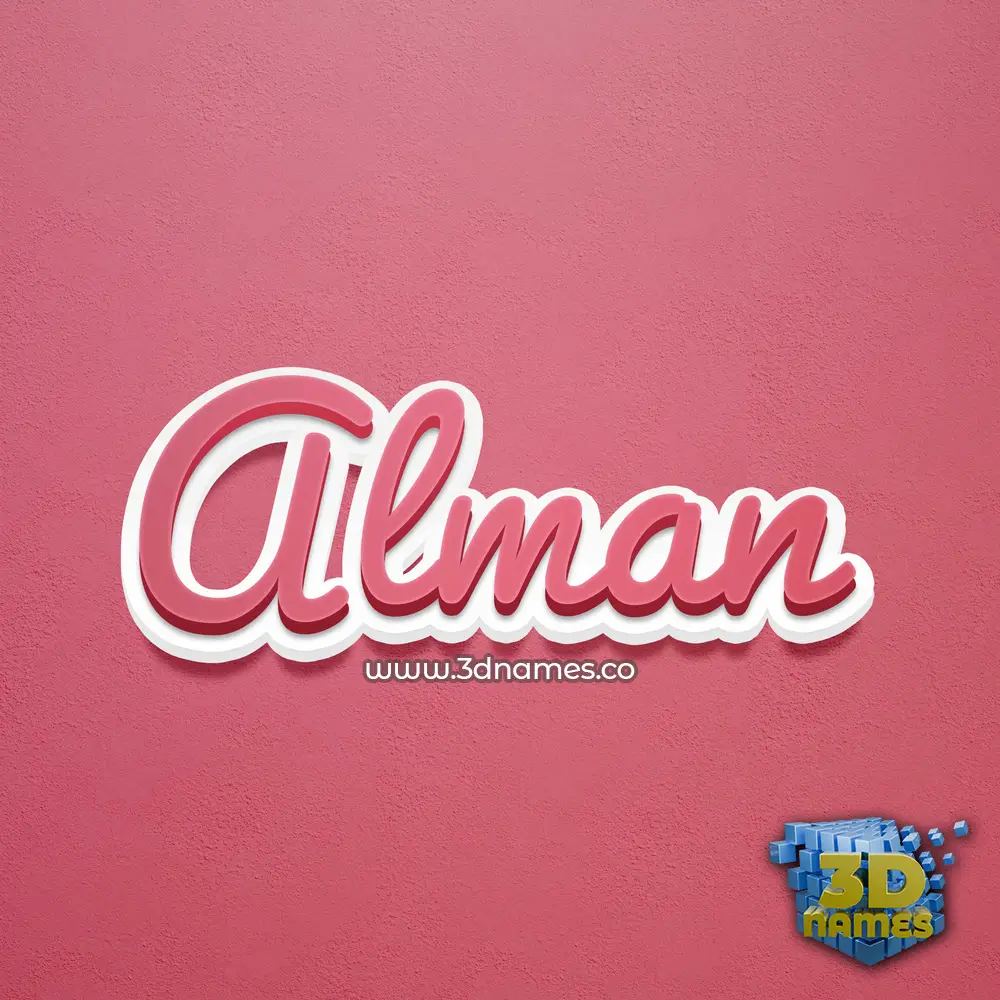 alman in Red Scribble style - 3D name wallpaper