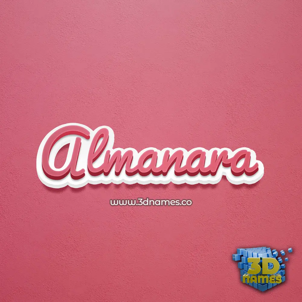 almanara in Red Scribble style - 3D name wallpaper