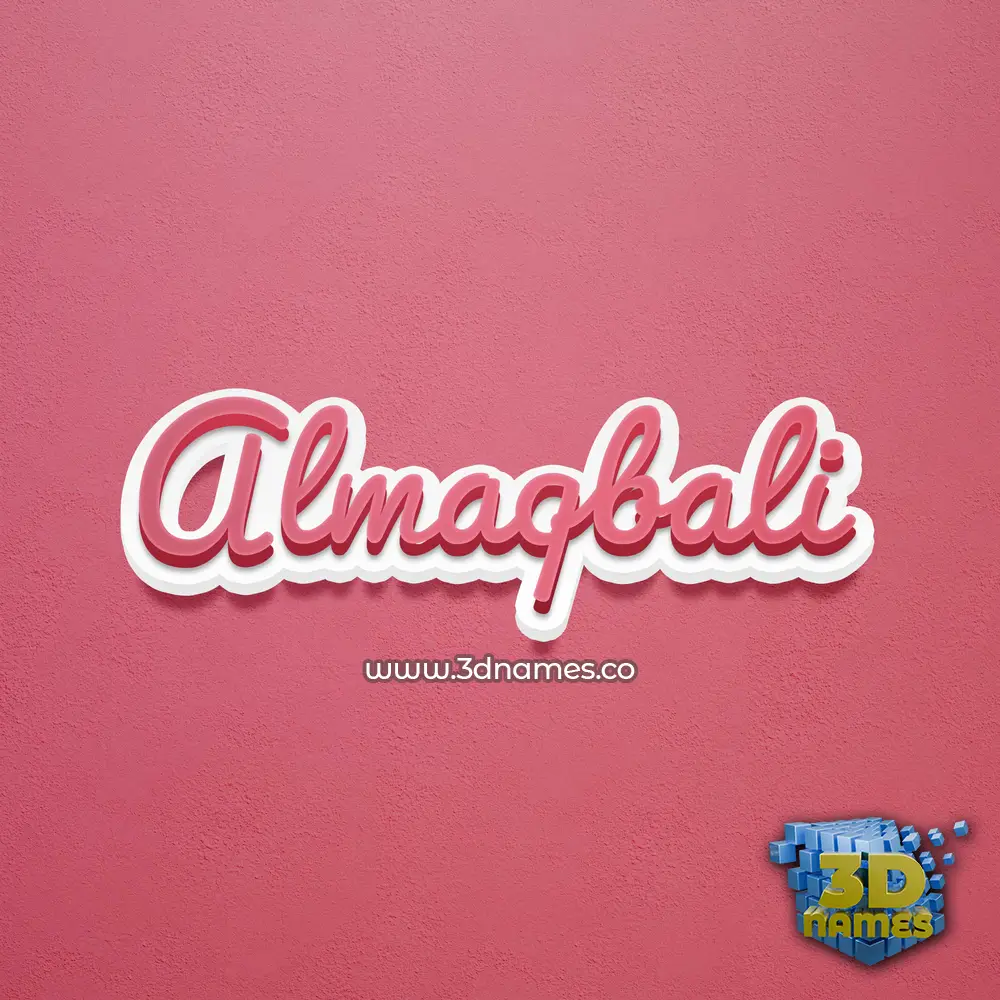 almaqbali in Red Scribble style - 3D name wallpaper